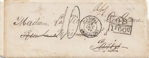 1867: small letter Havana to Paris, incl. french letter