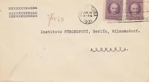 1931: Habana to Berlin, Instituto Strongfort