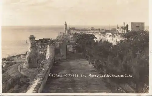 1938: post card Cabana Fortress, Moro Castle  to Oberschlema