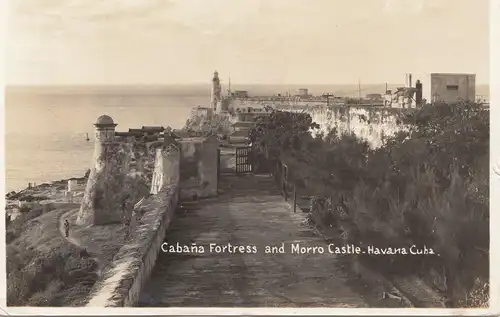 1938: post card Cabana Fortress, Moro Castle to Oberslema