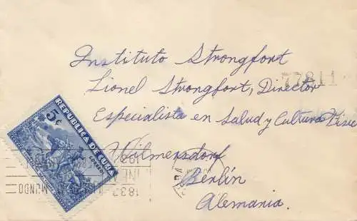 1933: letter to Berlin - Stronfort