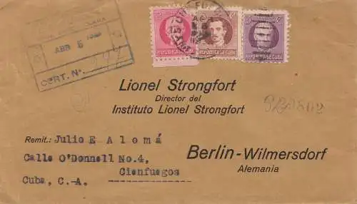 1933: registered letter to Strongfort in Berlin