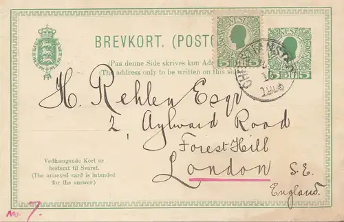 Dansk-Vestinien: Christianstad 1905 postcard to London
