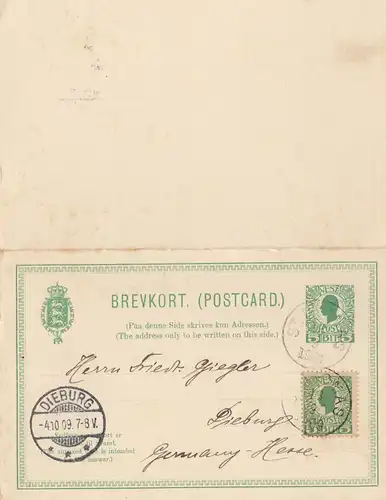 Dansk-Vestinien: 1909 St. Thomas post card to Dieburg