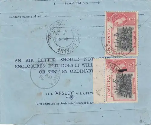 Dominika: 1959: Air Mail to London