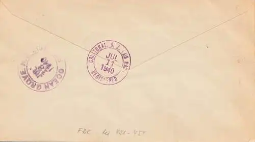 Ecuador: 1940: Guayaquil to USA, Certificado, FDC