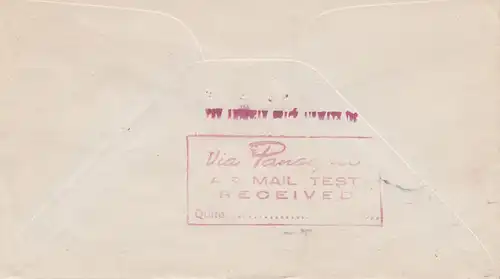 Ecuador: 1946: Quito - Bridgeport  - Air Mail Test received