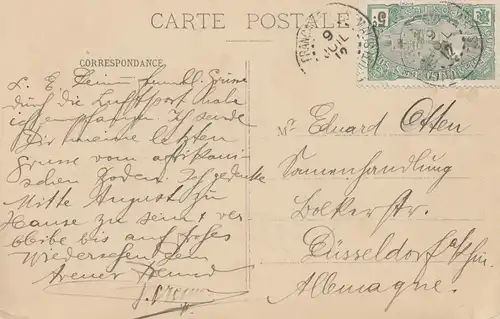 French colonies: Somalia: post card 1919 to Düsseldorf