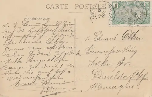French colonies: Somalia: post card 1919 to Düsseldorf