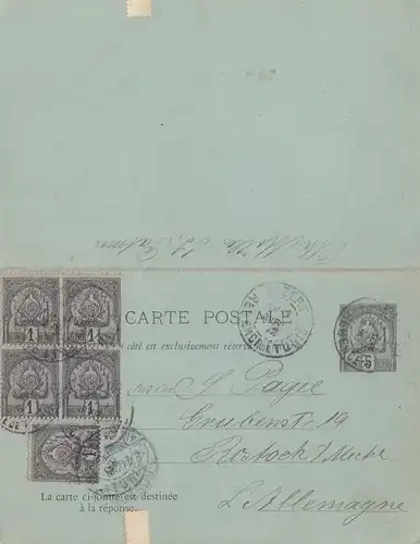 French colonies: 1902 carte postale to Rostock