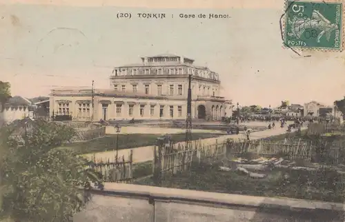 French colonies: Indo-chine 1908: post card Tonkin to Lyon