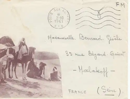 French colonies: Afrique: Poste aux armees (A.F.N.) to Malakoff/France