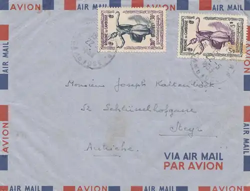 French colonies: Cambodge 1953 via air mal to Steyr/Austraia