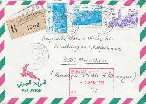 French colonies: Algerie 1985 registered to BMW München