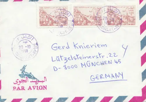French colonies: Algérie 1981 par avion to BMW Munich
