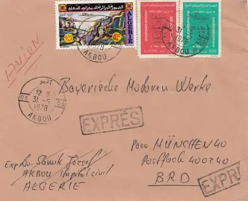 French colonies: Algérie 1978 par avion express to BMW Munich