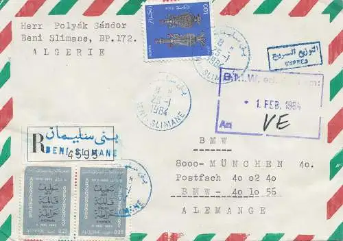 French colonies: Algerie 1984 par avion registered to BMW München