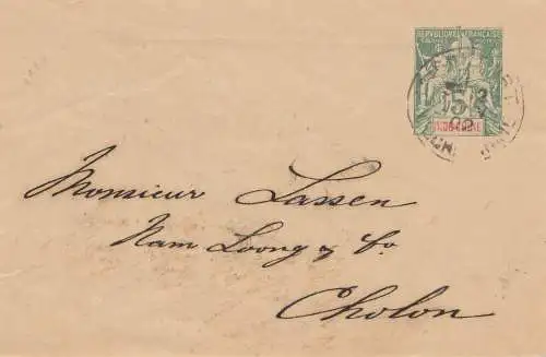 French colonies: Indo-chine 1902: letter Saigon Port to Cholon