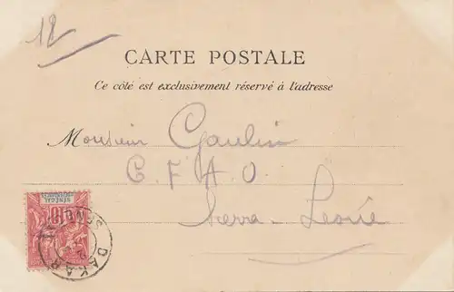 French colonies: Sénégal: Post card 1905 to Sierra Leone