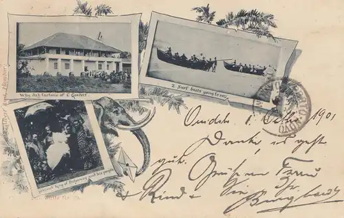 French colonies: Bénin 1901: carte postale Zone protégée TOGO Nr. 59 to Porto Novo