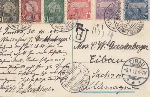 French colonies: Tunisie: card postale 1911 to Eibau