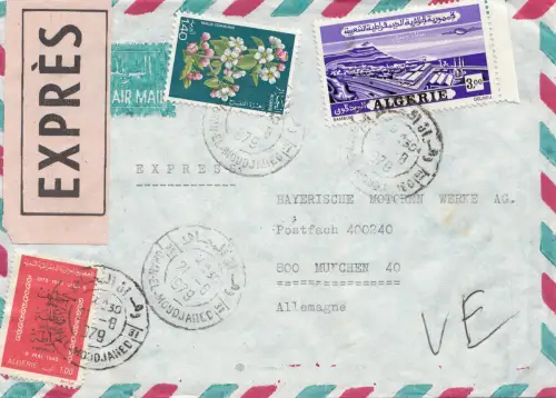 French colonies: Algerie: 1979 registered express Oran to BMW München