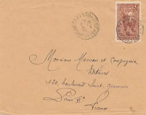 French colonies: Madagascar 1935: letter to Paris