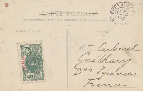 French colonies: Sénégal 1927: post card Dakar to Guethary France