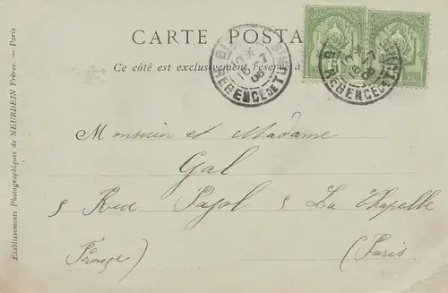 French colonies: Tunisie 1906: post card Bizerte Romaines de Timgad
