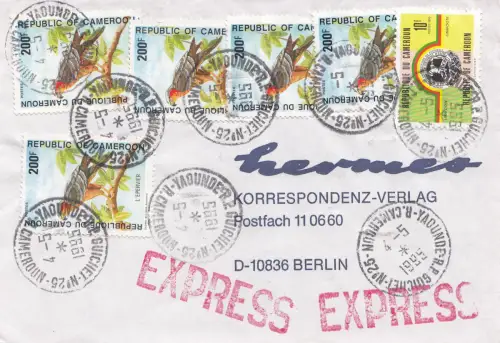French colonies: Cameroun 1995 express Yaunde to Berlin