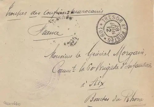 French colonies: Tresor et Postes to France/Aix