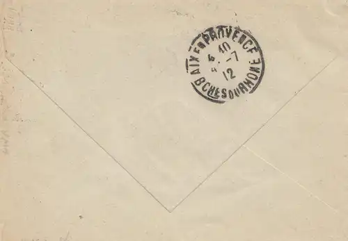 French colonies: Coffre-fort et Postes to France/Aix