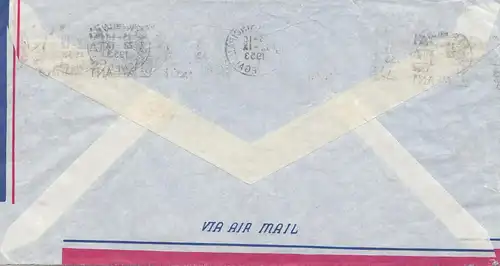 French colonies: Sénégal: 1953: air mail from Dakar to Bad Kissingen