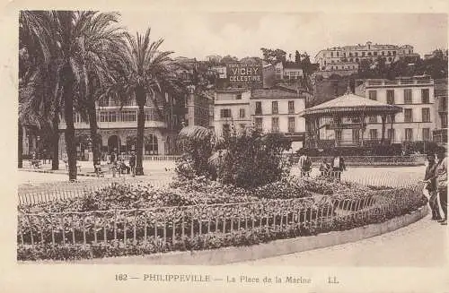 French colonies Algerie post card Philippeville, place de la Marine