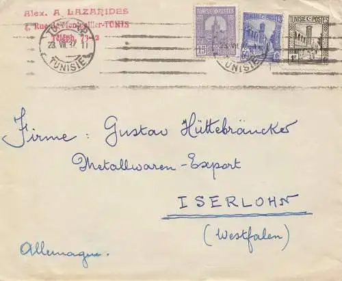 French colonies Tunisie 1937: from Tunis to Iserlohn