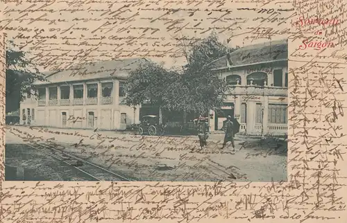 French colonies Indo-chine post card Saigon to Liverpool