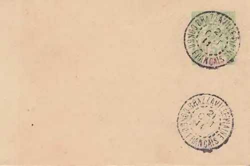 French colonies: Congo 1911, small letter cancel Brazzaville