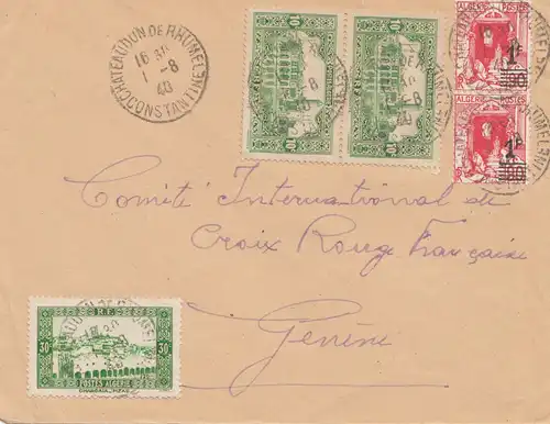 Collonies françaises: Algérie 1940: Constantine to Croix Rouge-Genève