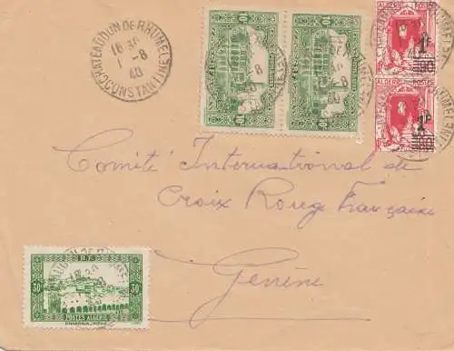 Collonies françaises: Algérie 1940: Constantine to Croix Rouge-Genève