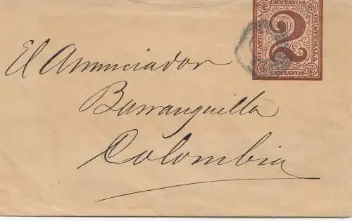 Guatemala: 1891 Livingston to Colombia - Burrangville