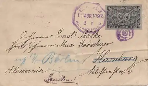 Guatemala: 1897: Retalhuleu to Hambourg, forwarded to Berlin