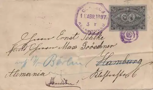 Guatemala: 1897: Retalhuleu to Hamburg, forwarded to Berlin