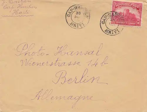 Haïti: 1925: Cap Haïtien to Berlin