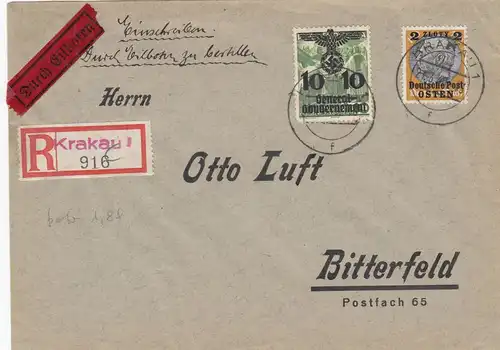 GG: Einschreiben Eil portogerecht: 60+100+50Gr nach Bitterfeld