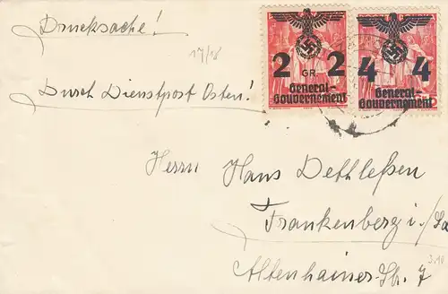 GG: Drucksache Brief Zamosc nach Frankenberg