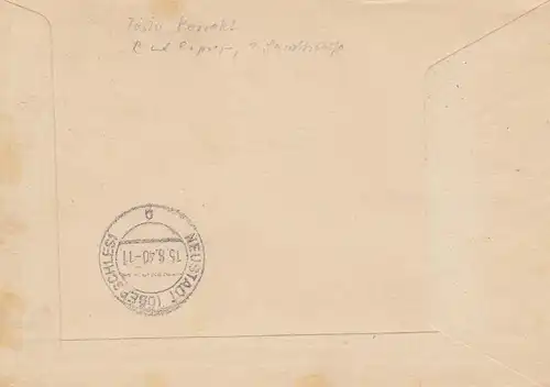 GG: recommandé/eilbot Cracovie 1 par Neustadt/OberSilesien, portofach