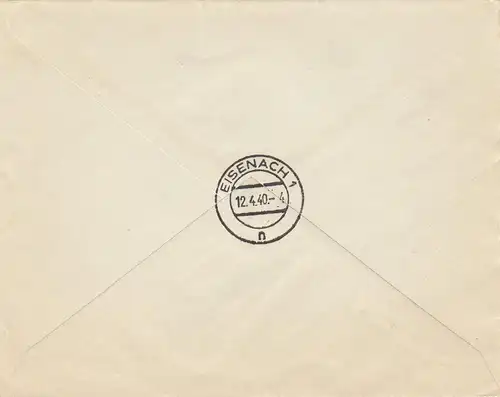 GG: MiF rare avec numéro 37 sur lettre de porto juste de Cracovie à Eisenach