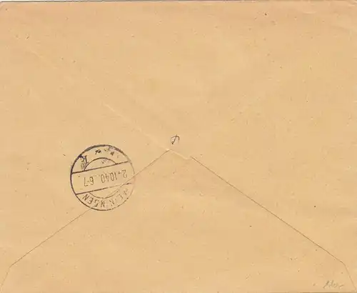 GG: MiF #37 auf portogerechtem Brief von Tschenstochau nach Meiningen