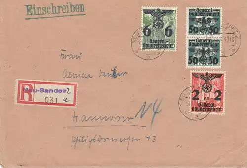GG: portogerechte MiF MiNr. 38 Neu Sandez nach Hannover