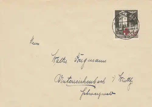 GG: EF de la 50Gr. Croix-Rouge marque de Cracovie dans la Forêt Noire